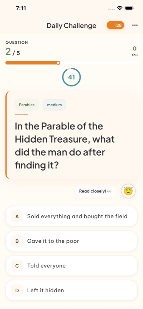 Daily Challenge — answer today's five questions